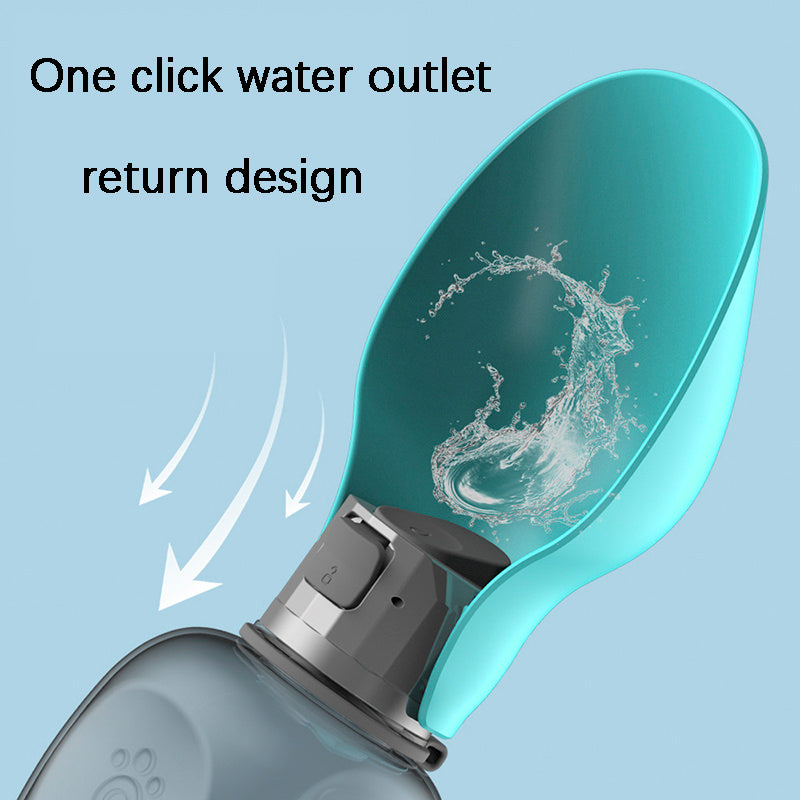 Portable dog water bottle, foldable travel bowl, leakproof design