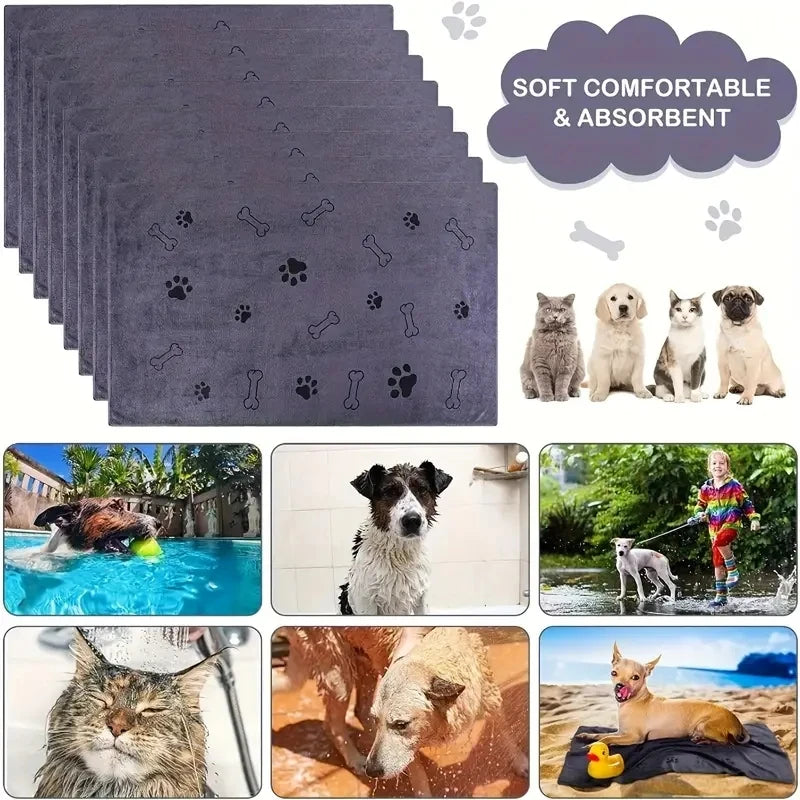 2 pack microfiber dog towels quick dry absorbent pet bath towel