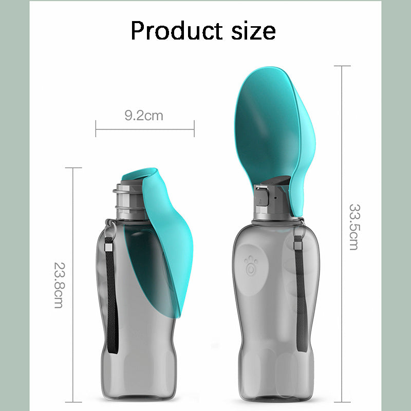 Portable dog water bottle, foldable travel bowl, leakproof design
