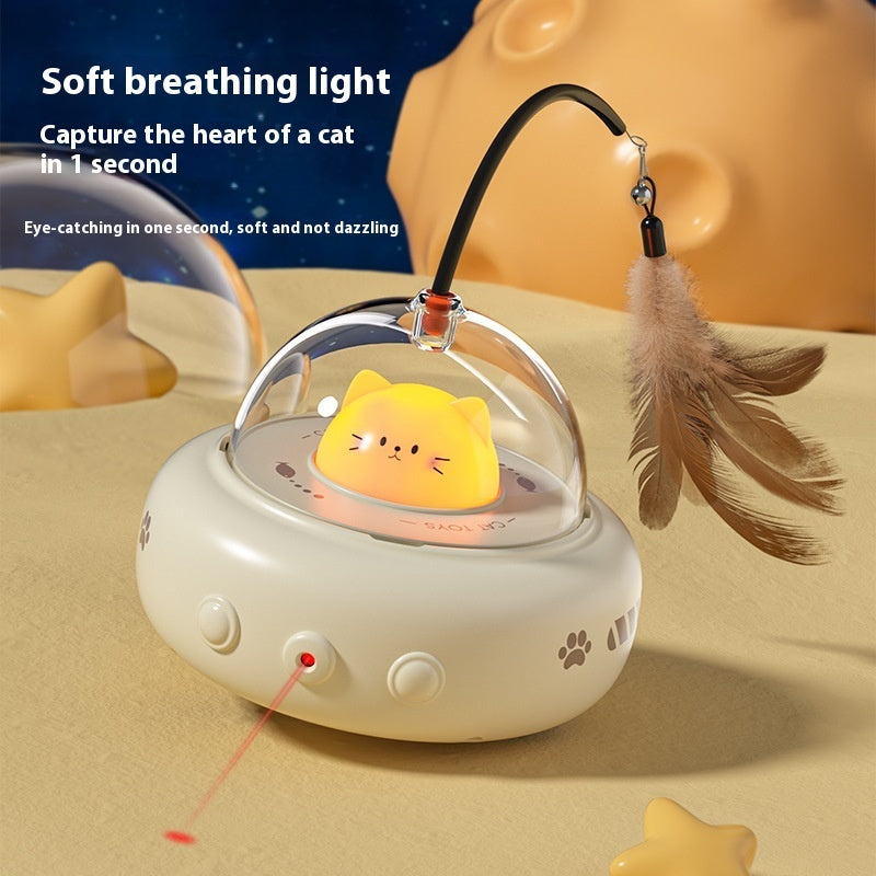 Feather teaser toy for active cats