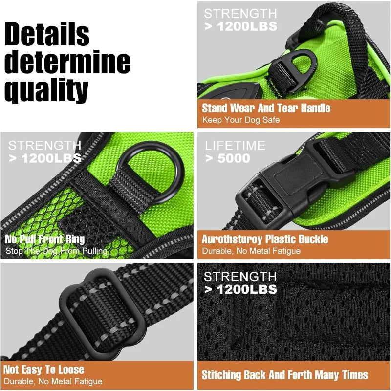 LED pet harness adjustable and bright