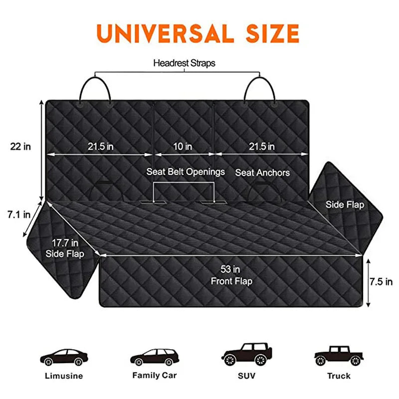 Back seat dog cover for cars and SUVs