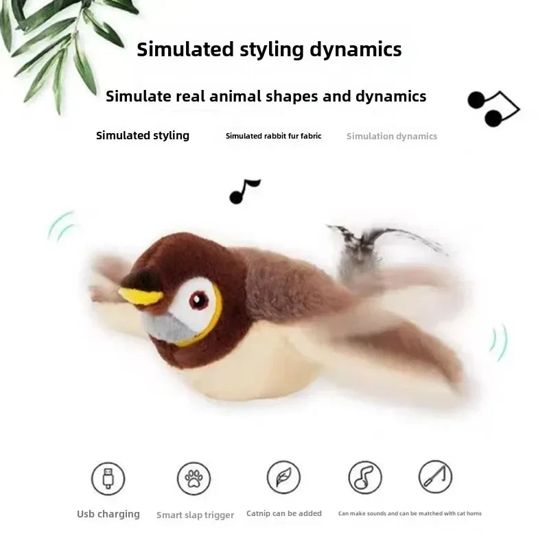 USB Rechargeable Bird Toy for Cats and Dogs