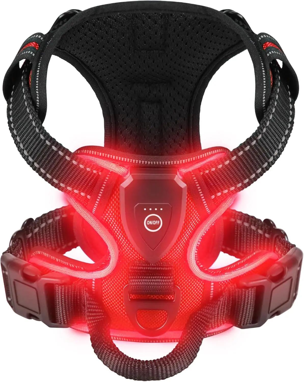 Dog walking harness glow in the dark
