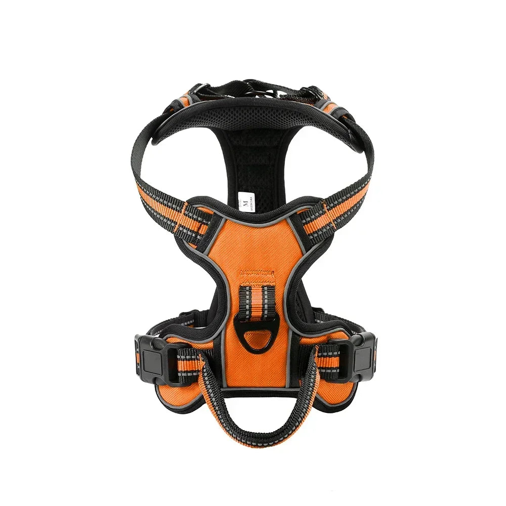 Reflective No-Pull Dog Harness Orange Adjustable Pet Vest