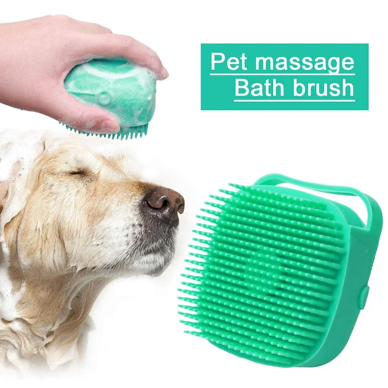 Pet Grooming Shampoo Brush for Dogs & Cats - Silicone