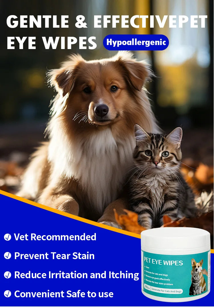 Pet Eye Wipes – Tear Stain Remover for Dogs & CatsWoofy