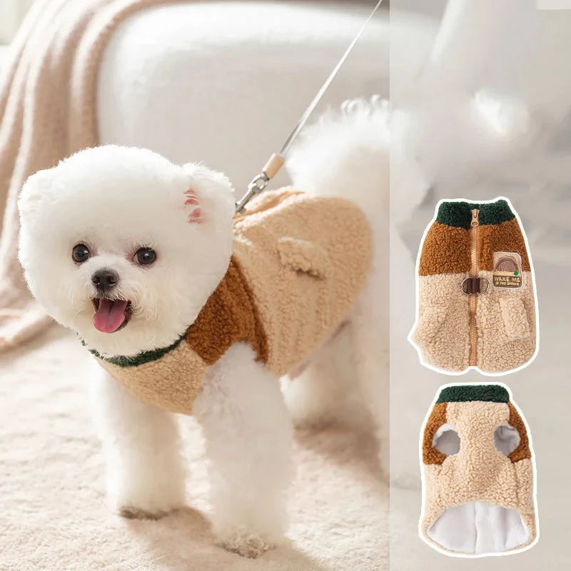 Warm two-legged dog cardigan for winter walks and cozy comfort