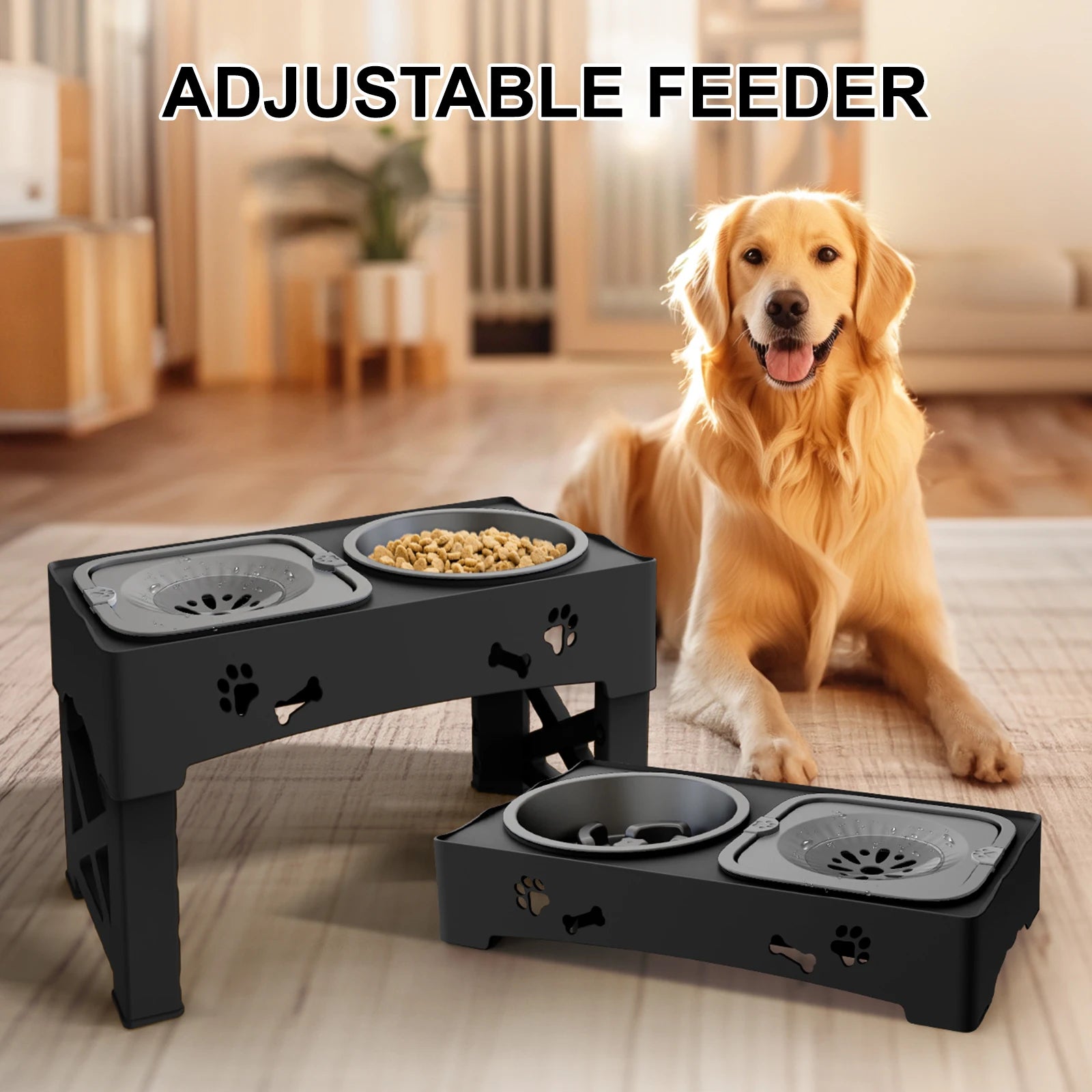 3-in-1 Adjustable Pet Feeder & Bowls Woofy