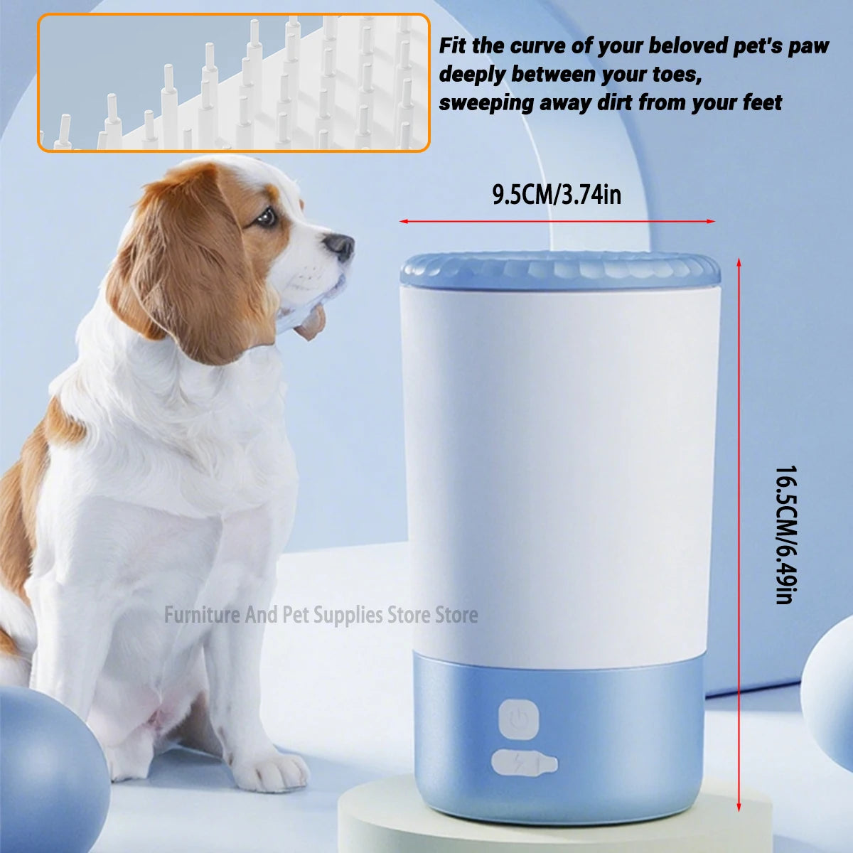 Pet paw cleaner cup size guide for dogs and puppies