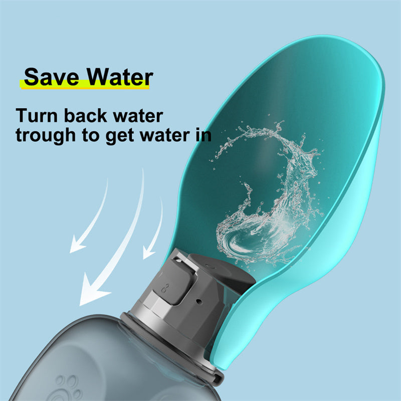 Portable dog water bottle, foldable travel bowl, leakproof design