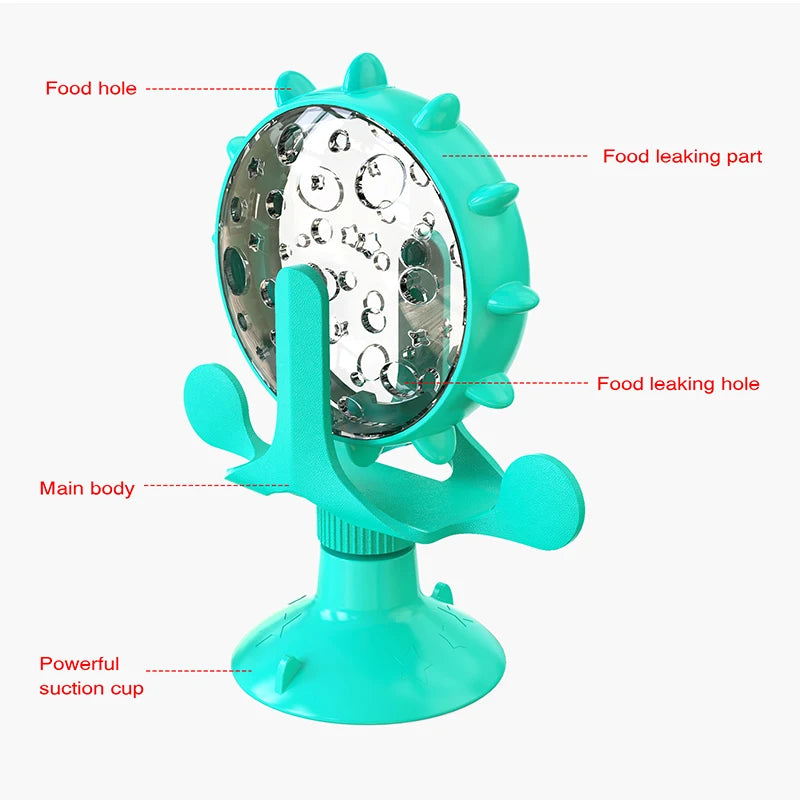 Cat Treat Wheel Toy with Food Dispensing Parts