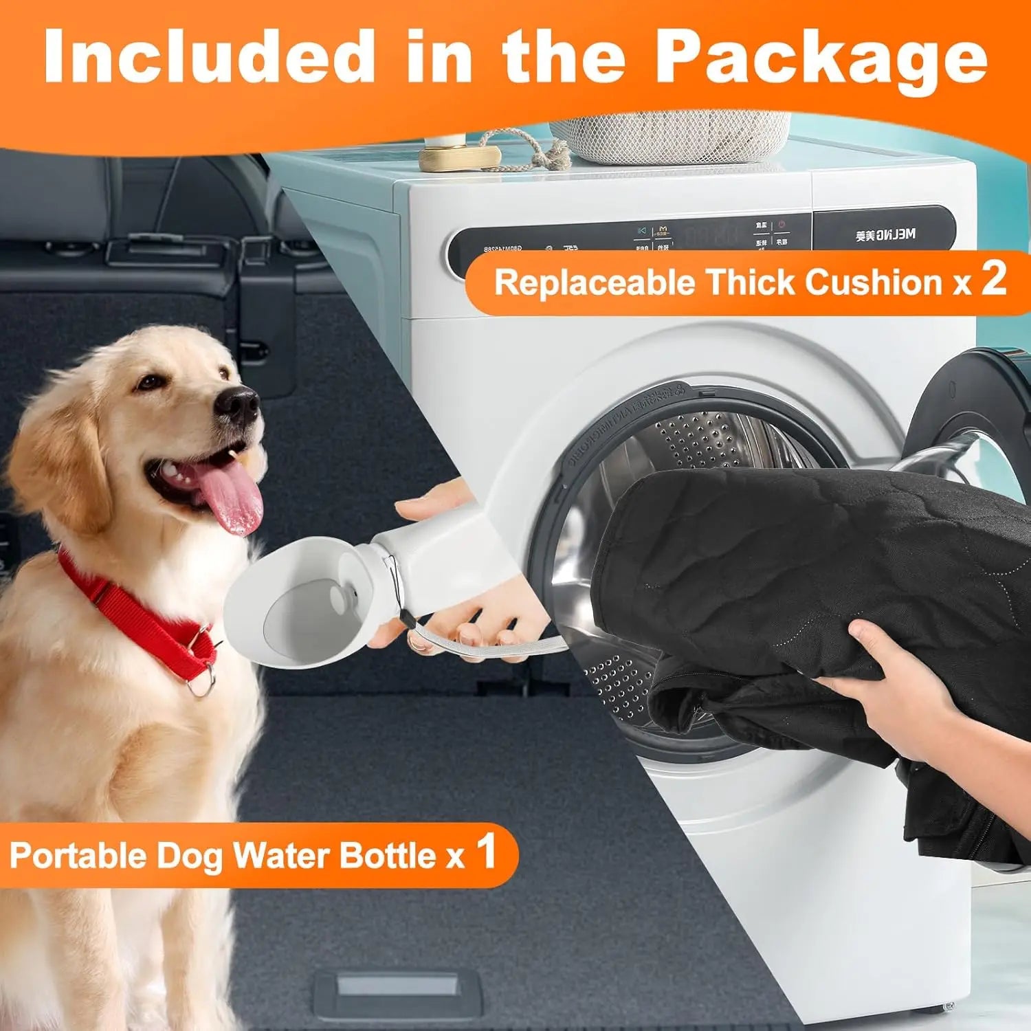 Waterproof Dog Car Seat Cover Back seat ProtectorWoofy
