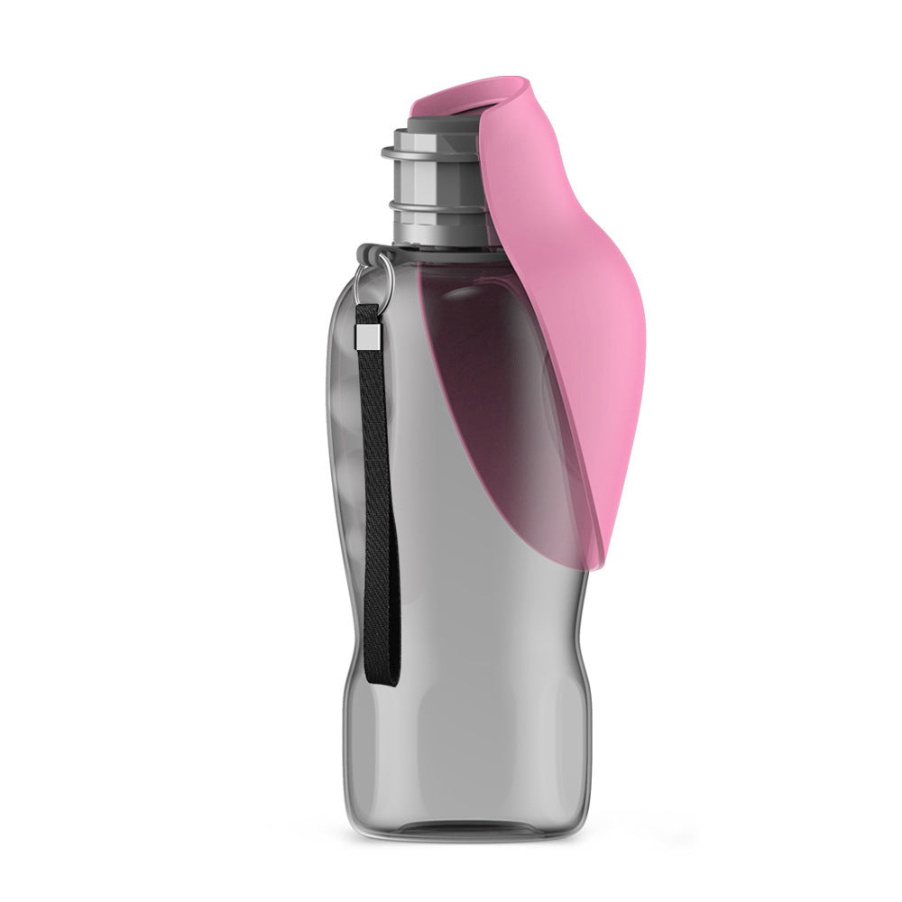 Portable dog water bottle, foldable travel bowl, leakproof design