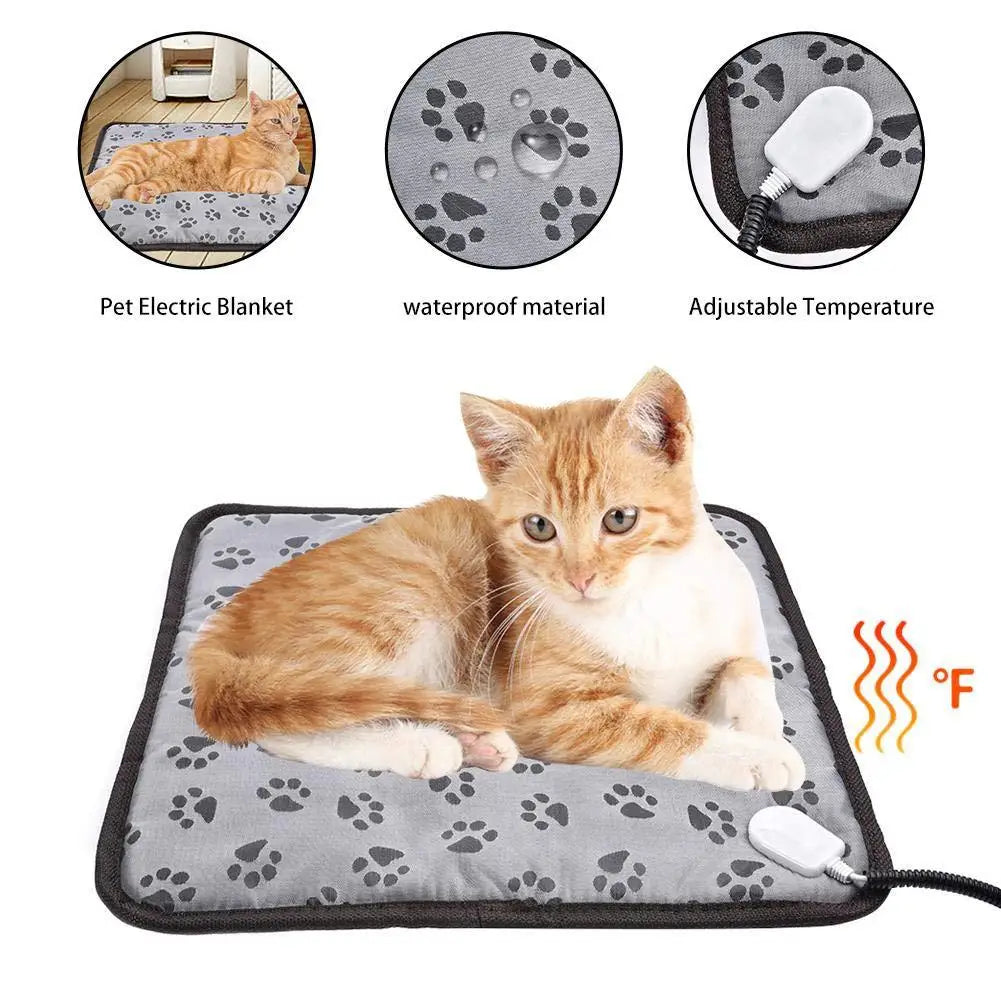Electric heated cat pad with waterproof material and adjustable temperature