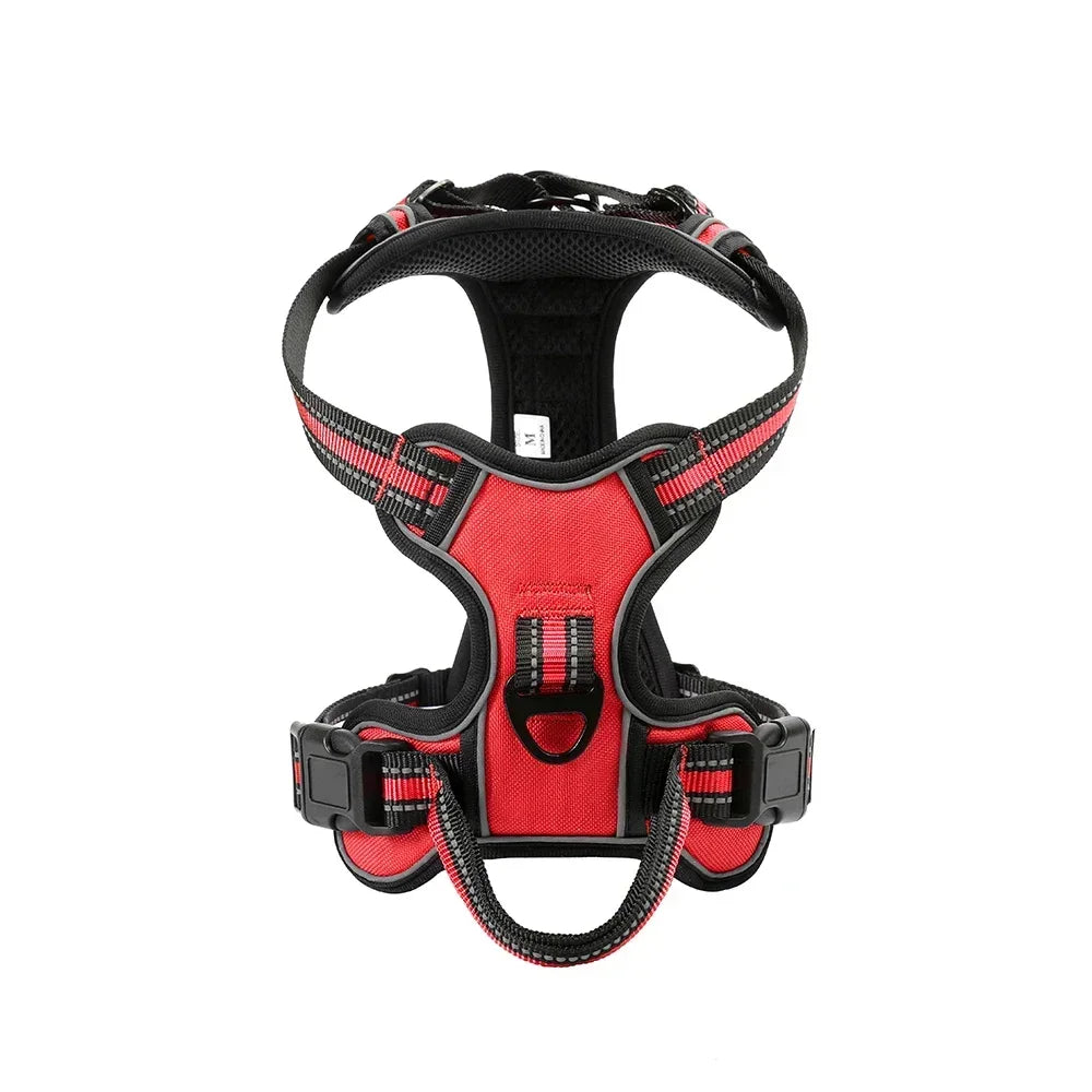 Reflective No-Pull Dog Harness Red Adjustable Pet Vest