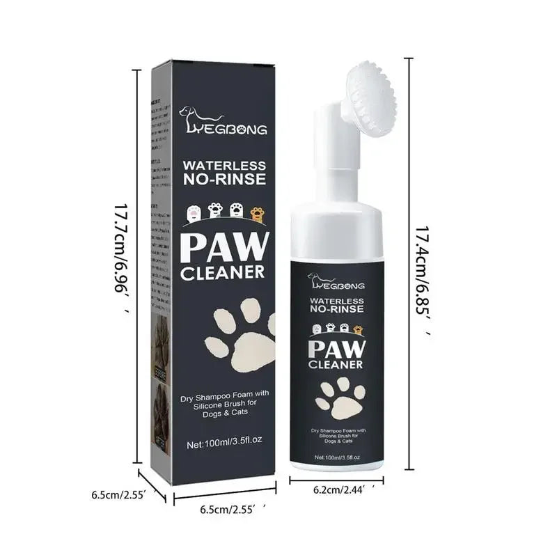 Waterless paw cleaner bottle and packaging