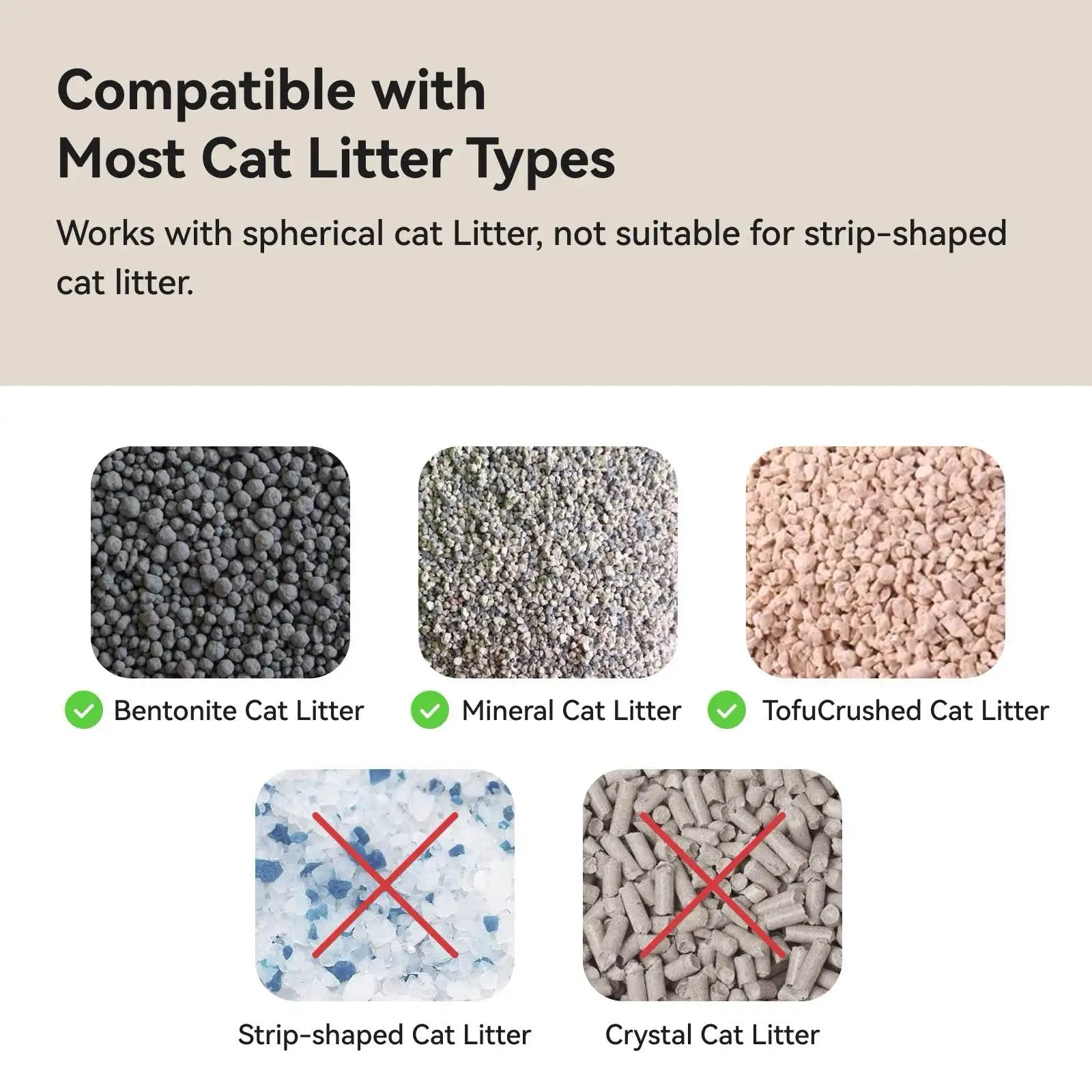 Compatible cat litter types for smart litter box