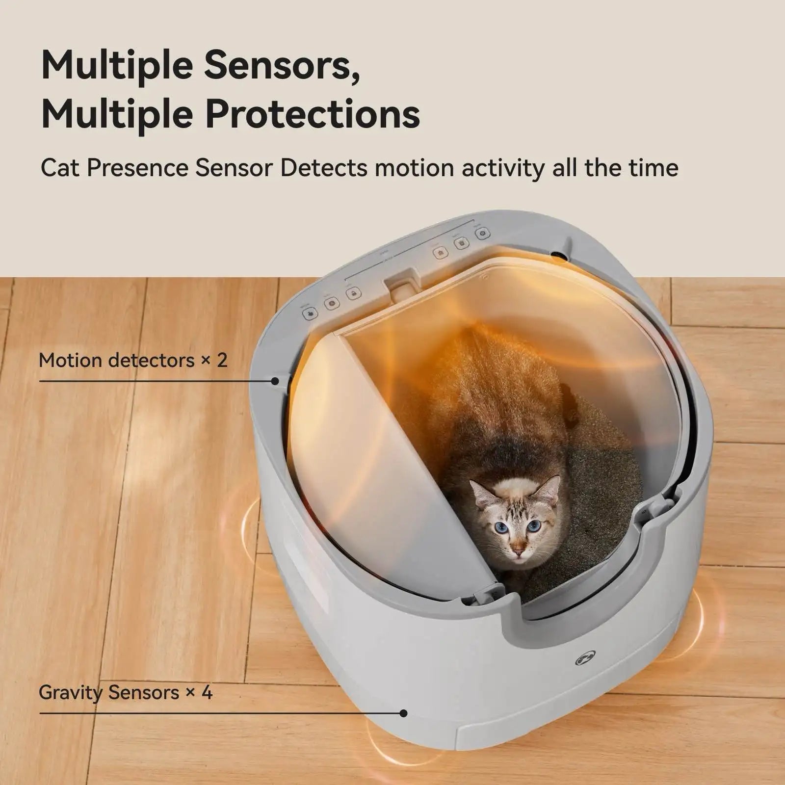 Smart cat litter box with motion sensors