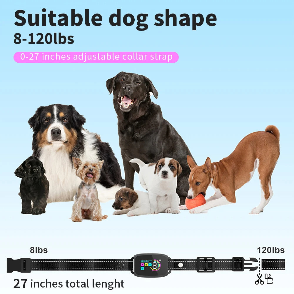 Smart Anti-Bark Dog Collar with Shock & Display