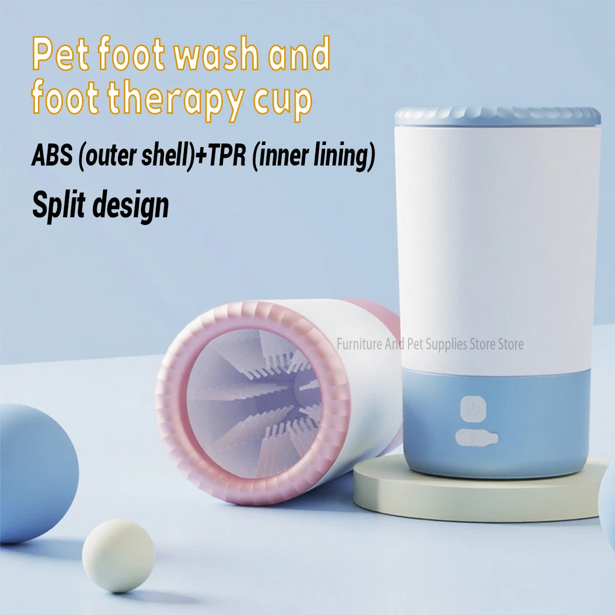 Soft silicone bristles inside pet paw cleaner cup