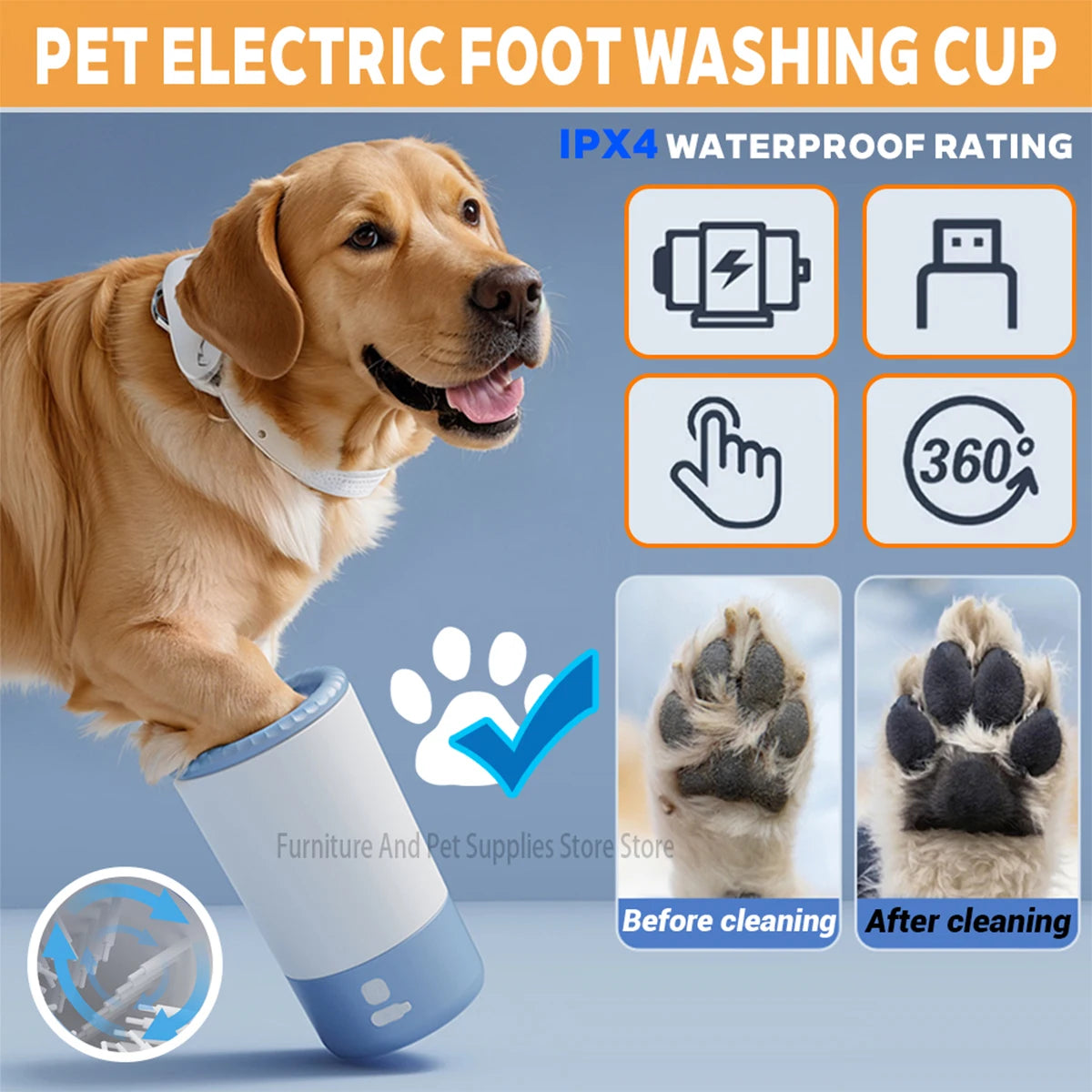 ABS and TPR pet paw cleaner cup split design