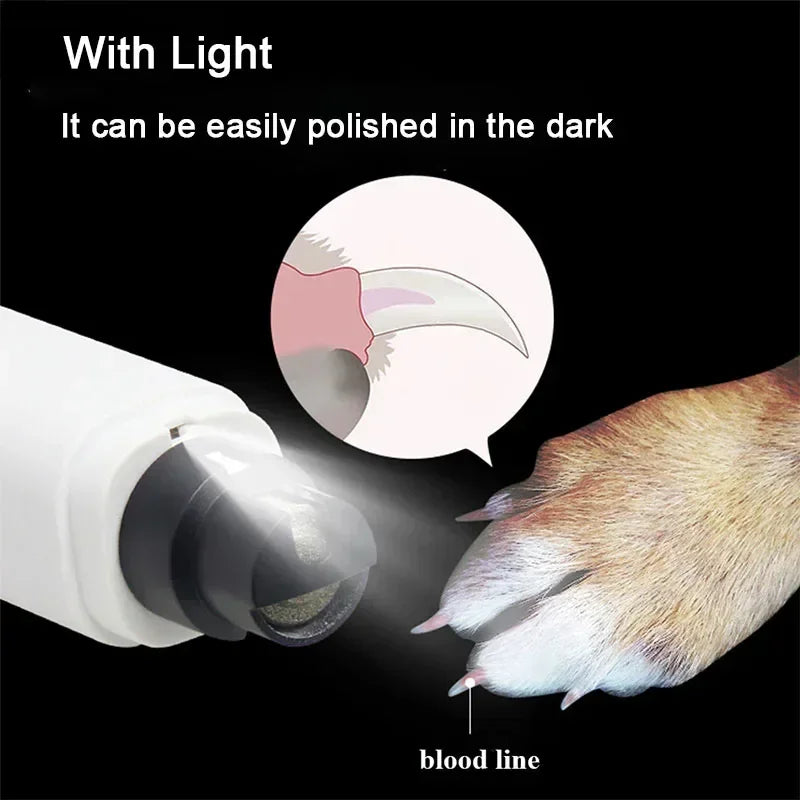 LED Dog Nail Grinder – USB Quiet Woofy