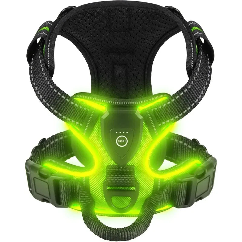 LED dog harness reflective night vest