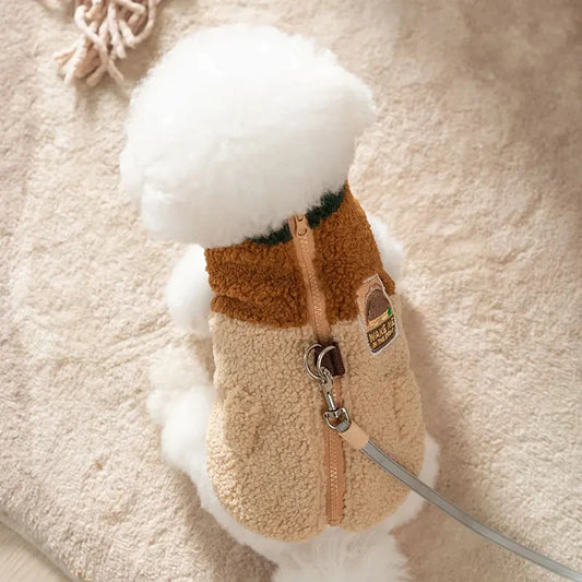 Warm two-legged dog cardigan for winter walks and cozy comfort