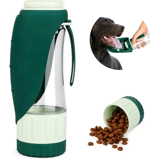 Portable Dog Water Bottle with Food Container Woofy