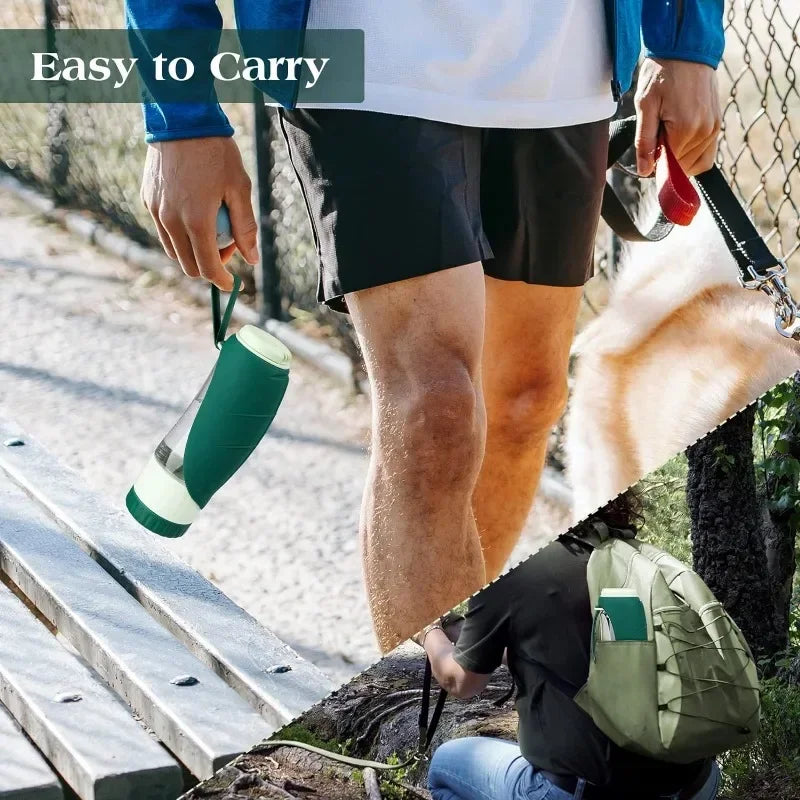 Portable Dog Water Bottle with Food Container Woofy