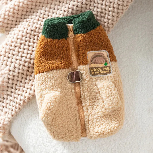 Warm two-legged dog cardigan for winter walks and cozy comfort