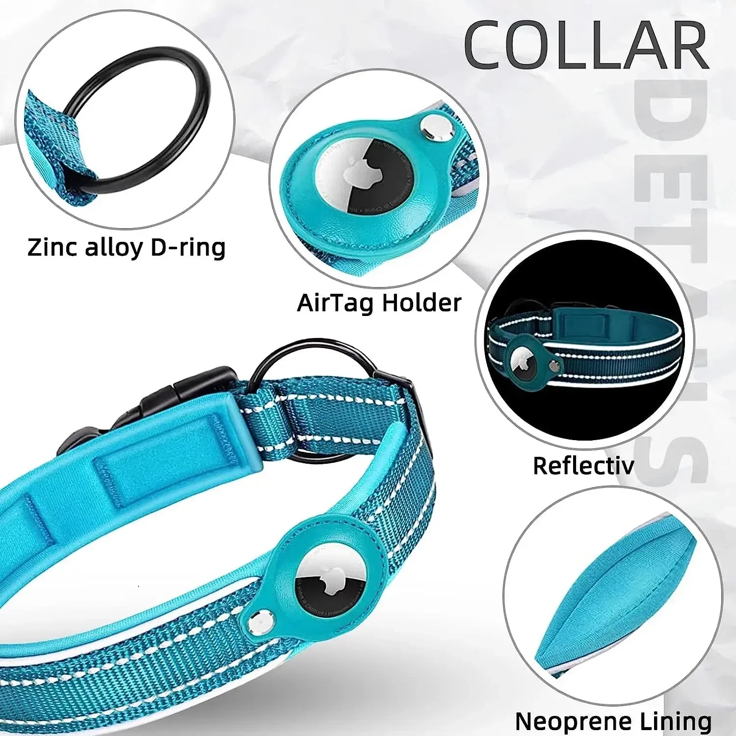 Nylon Dog Collar with Airtag Holder