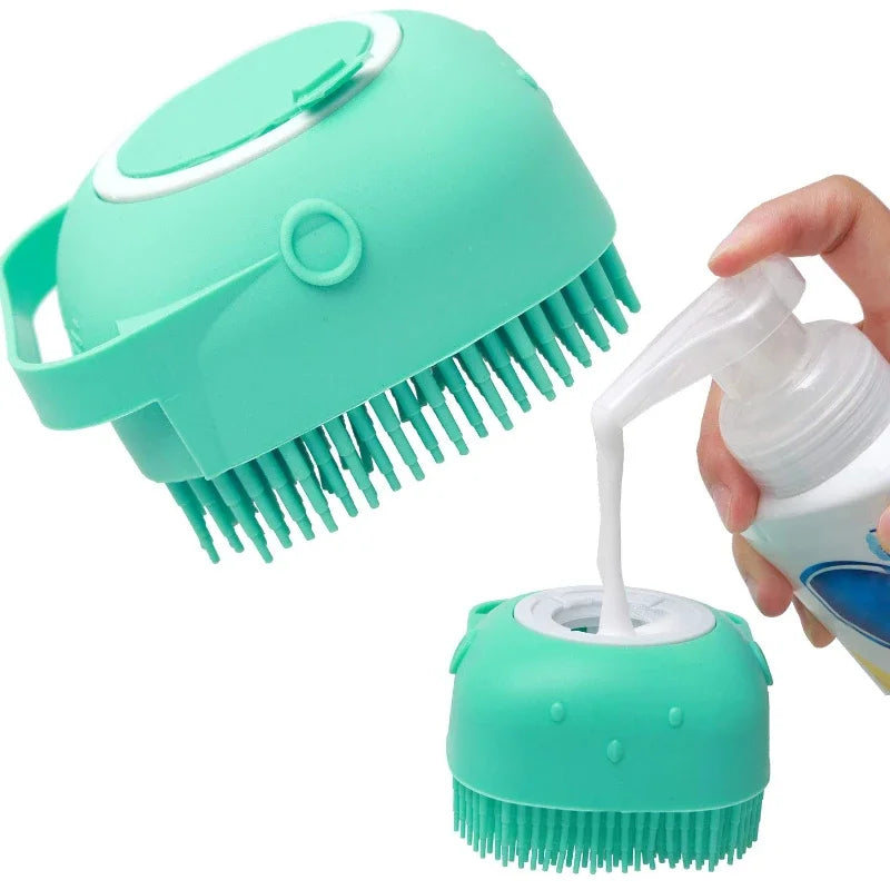 Pet Grooming Shampoo Brush for Dogs & Cats - Silicone