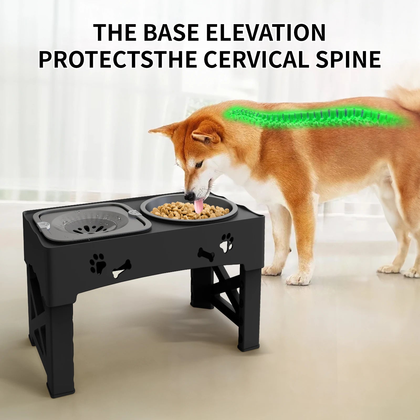 3-in-1 Adjustable Pet Feeder & Bowls Woofy
