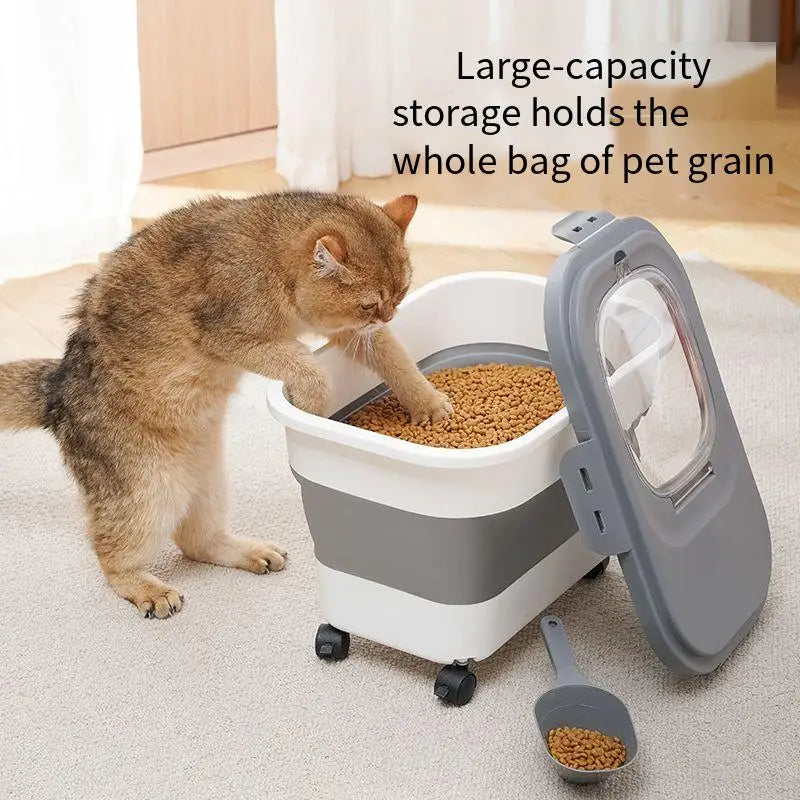 Collapsible airtight pet food storage container – 13/33LB