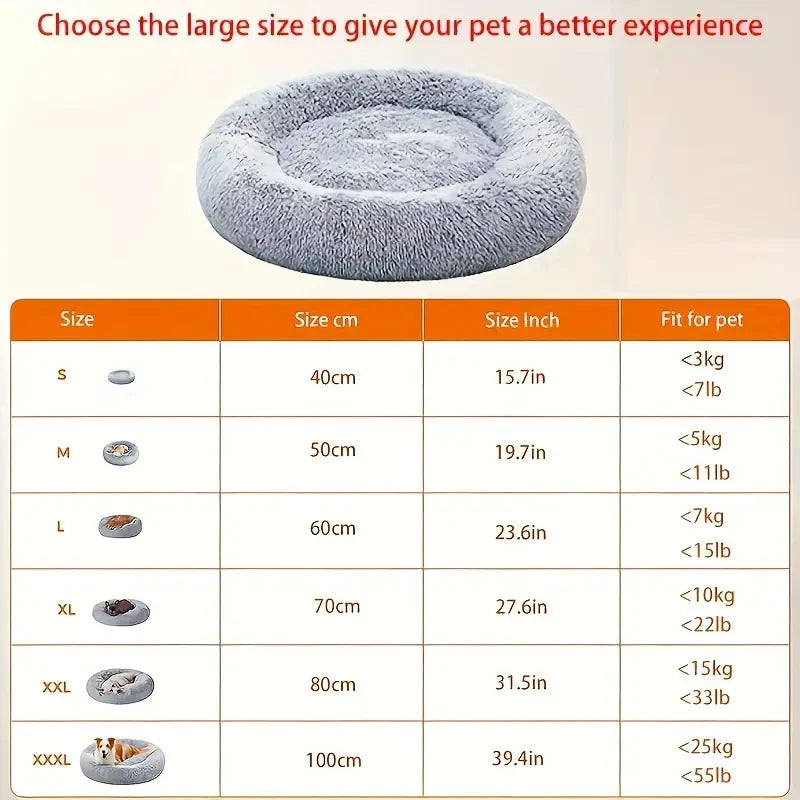 Soft Plush Round Pet Bed Woofy