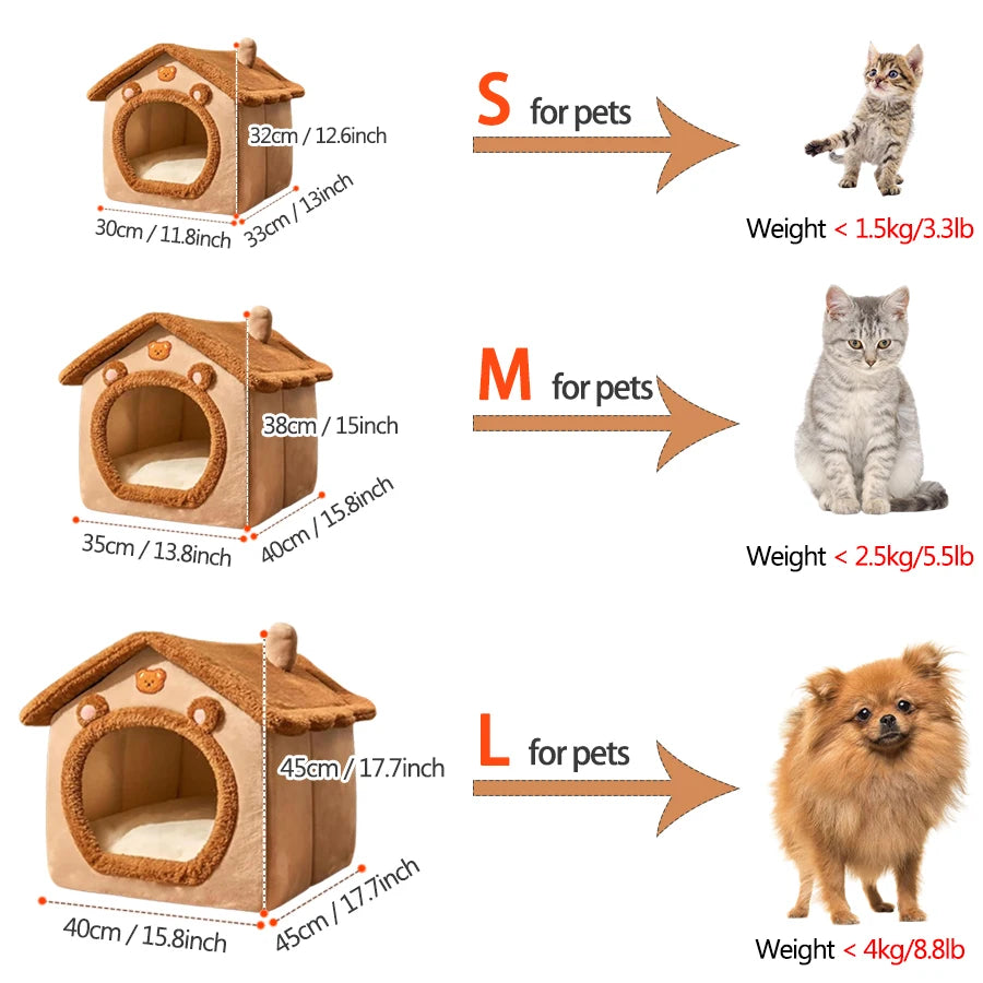  Foldable Washable Pet House for Cats and Small Dogs
