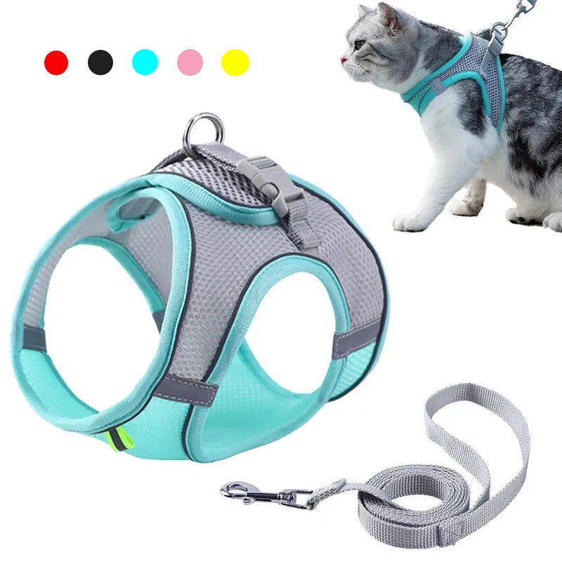 Adjustable Cat Harness & Leash Set for Outdoor Walks