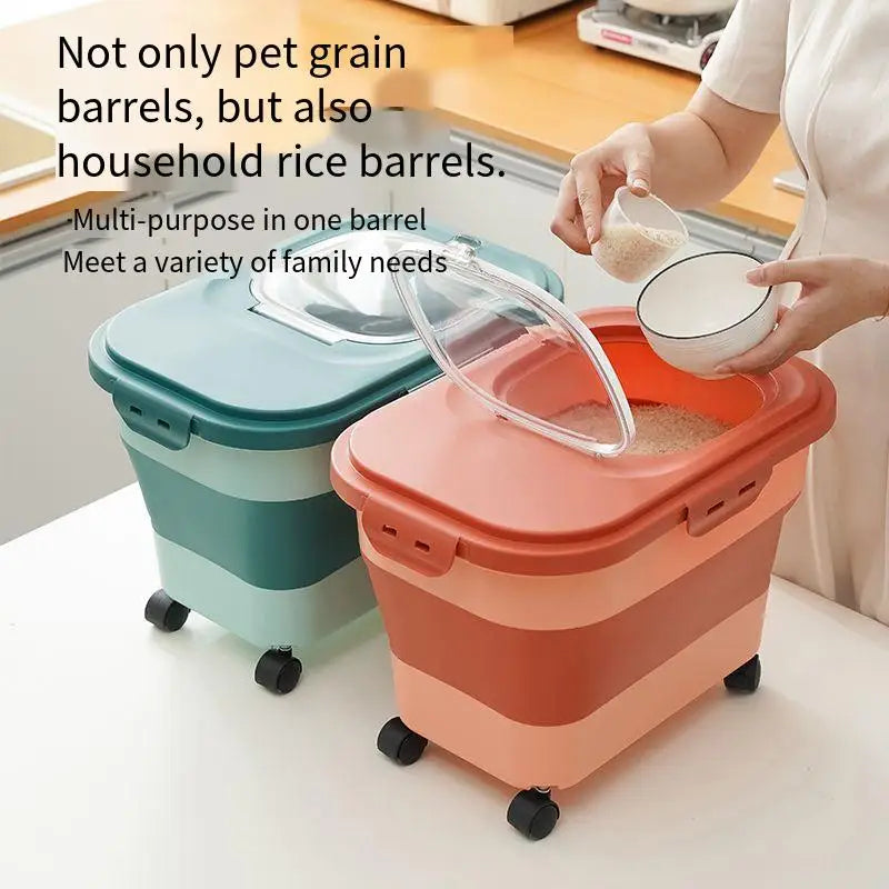 Collapsible airtight pet food storage container – 13/33LB