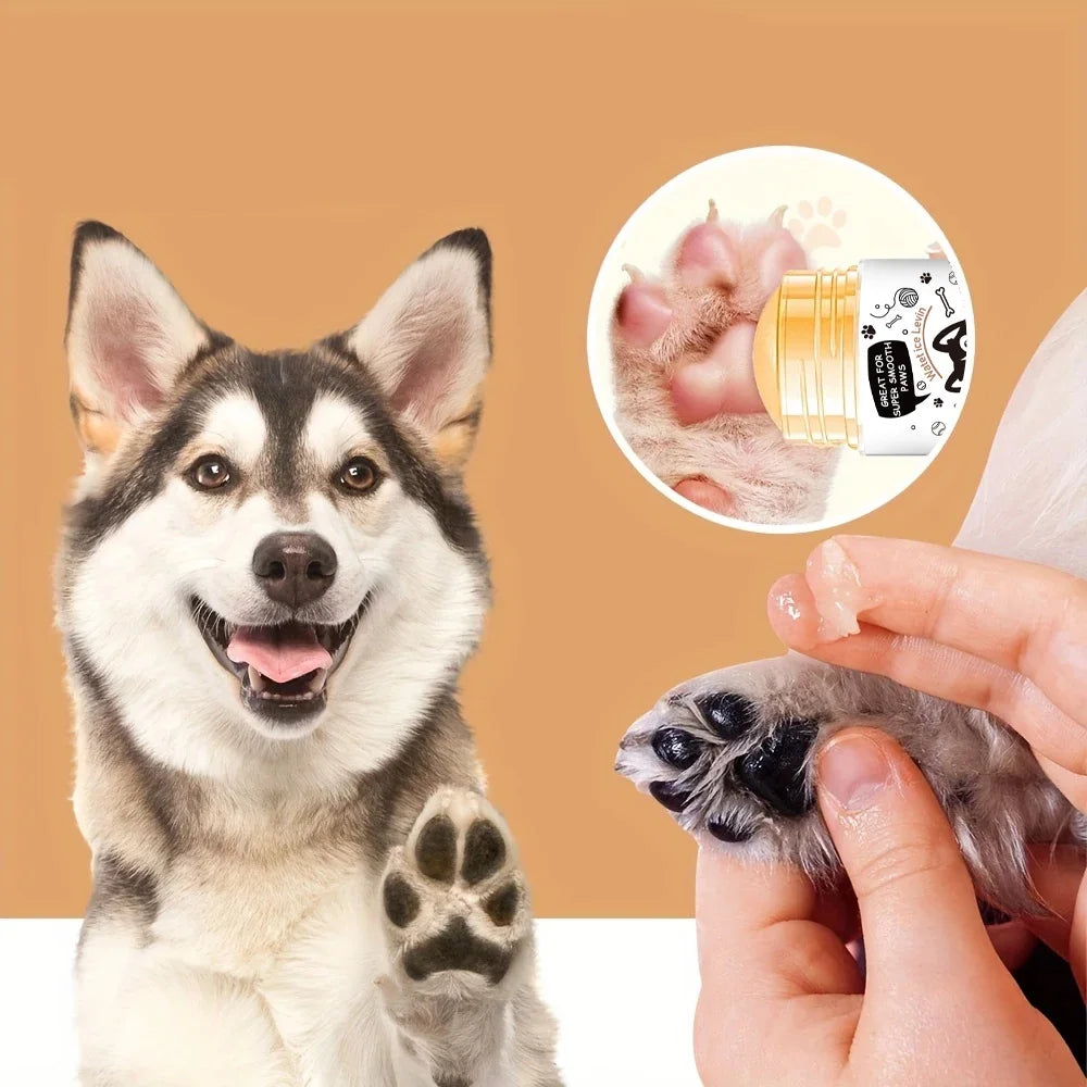 Dog nose and paw balm with healthy moisturized paws