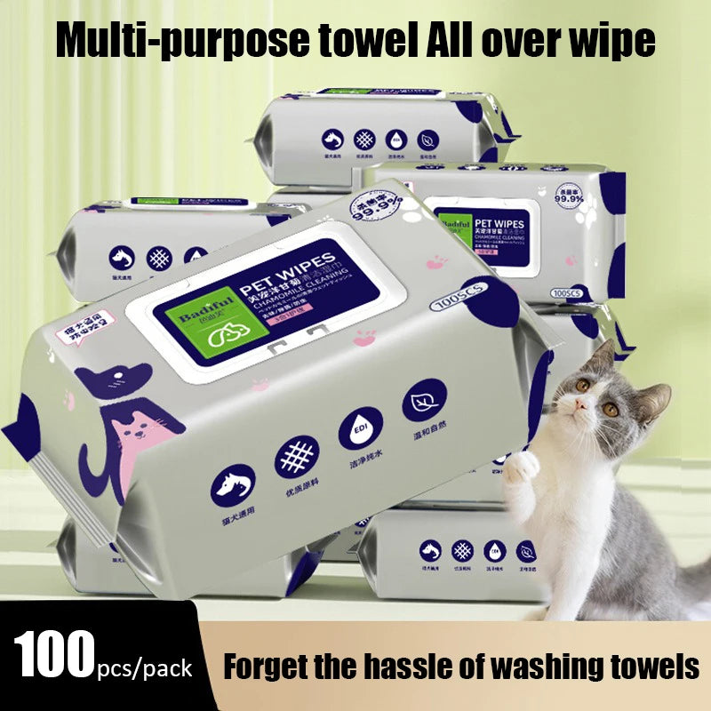 Chamomile Pet Wipes – 100PCS Grooming & Tear Stain RemoverWoofy