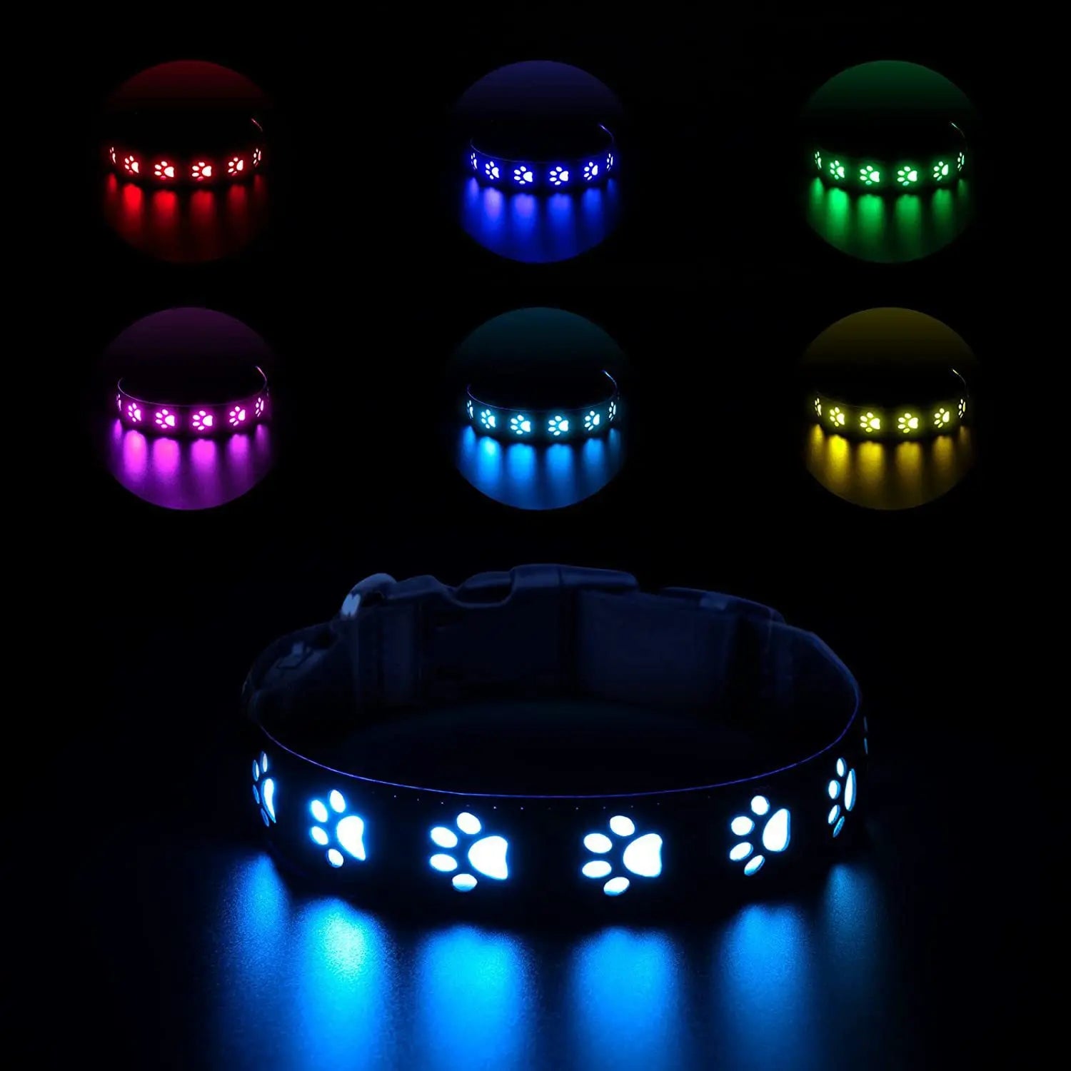 Rechargeable LED Dog Collar Night Safety Light