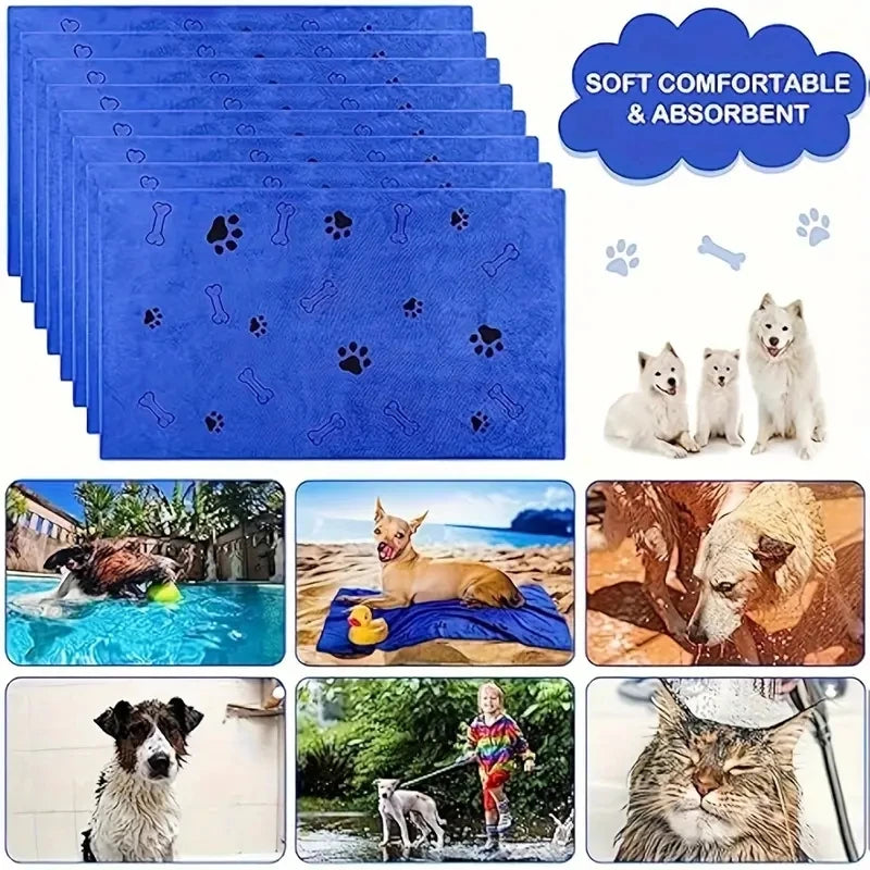 Microfiber absorbent dog towels fast drying bath towel for pets 
