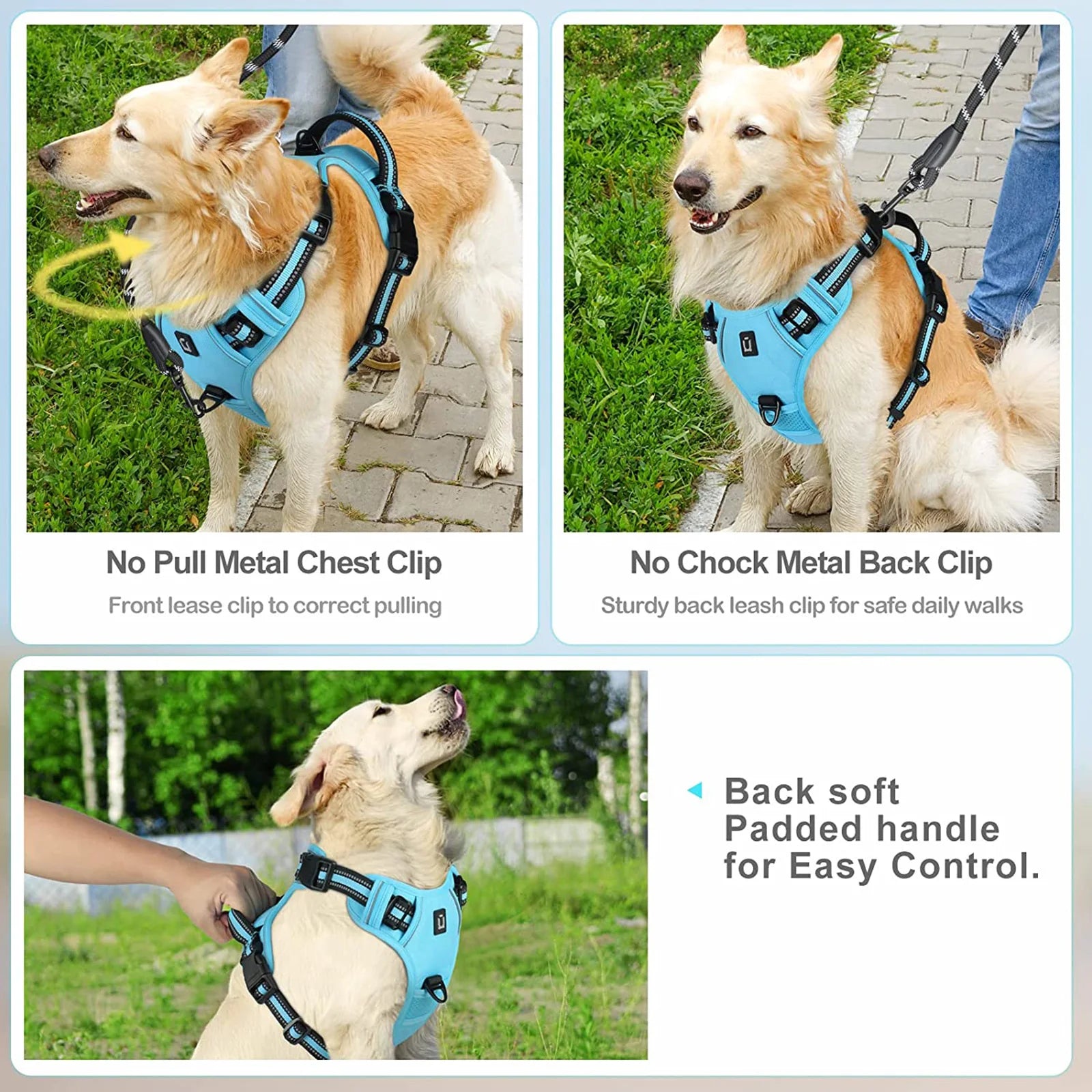 No-Choke Metal Back Clip Dog Harness