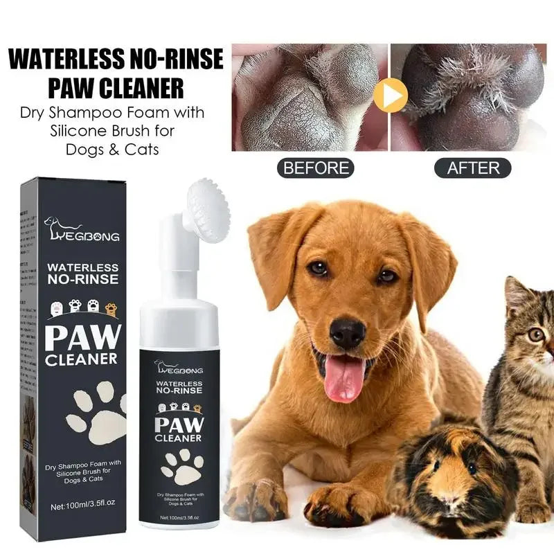 Waterless paw cleaner for dogs and cats
