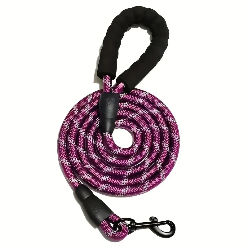 Purple reflective heavy duty dog leash