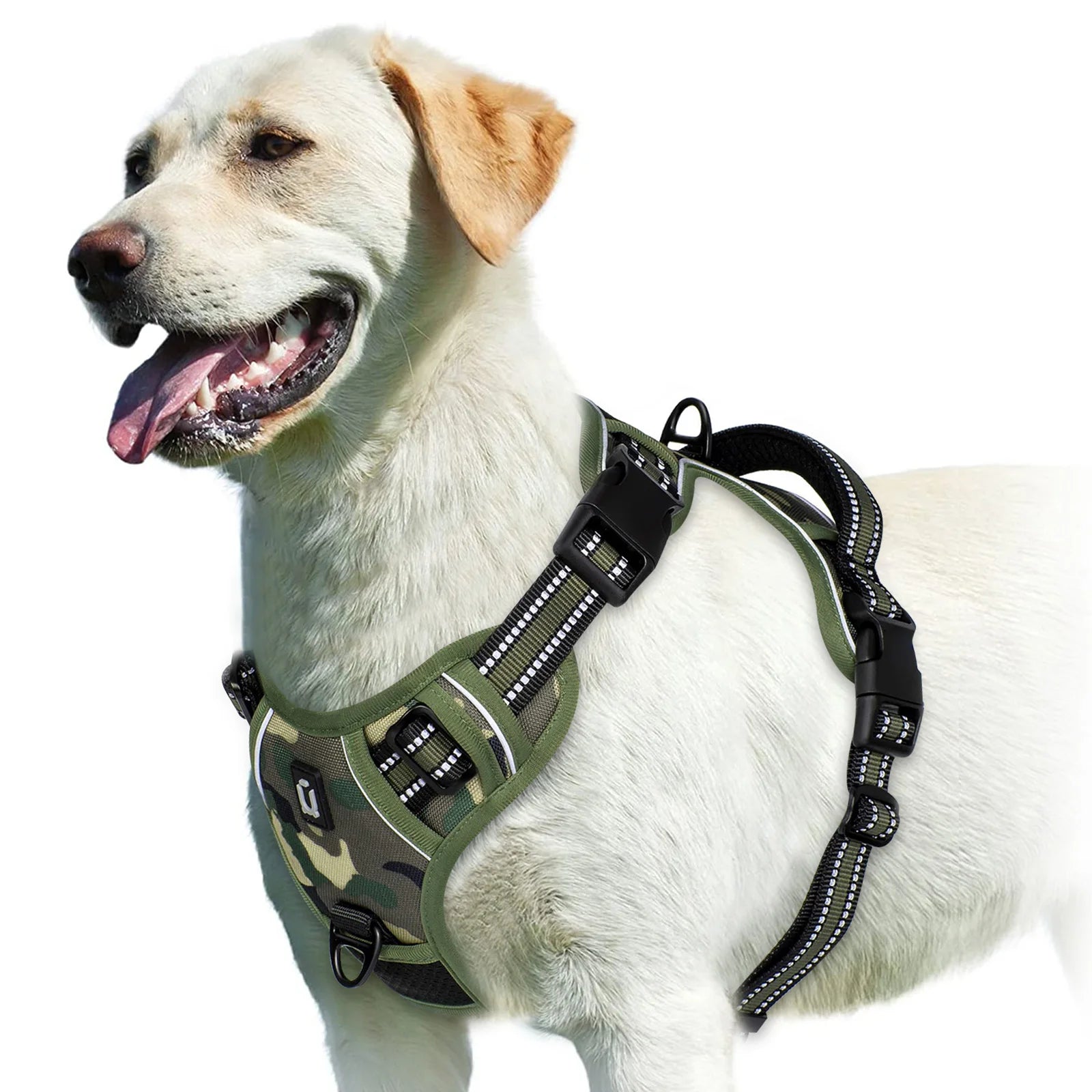 Reflective No-Pull Dog Harness – Army Green