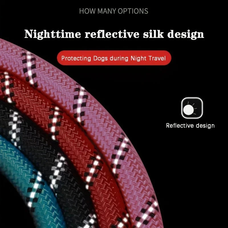 Reflective dog leash rope for night safety